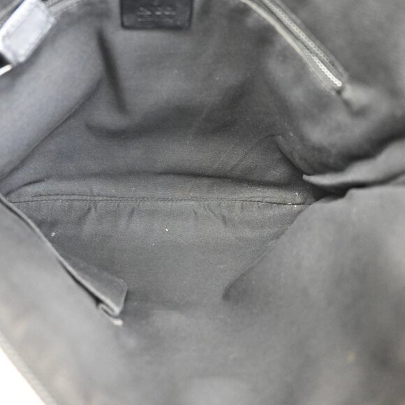 GUCCI Logo Canvas GG Shoulder Bag Cnvas Leather Black SHW Italy - Picture 10 of 16